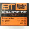 Nosler Ballistic Tip Varmint 6mm 80 grain (100 db)